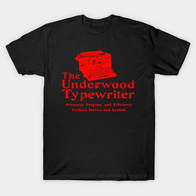 Old Ad Underwood Manual Typewriter Vintage Red T-Shirt by MarniD9